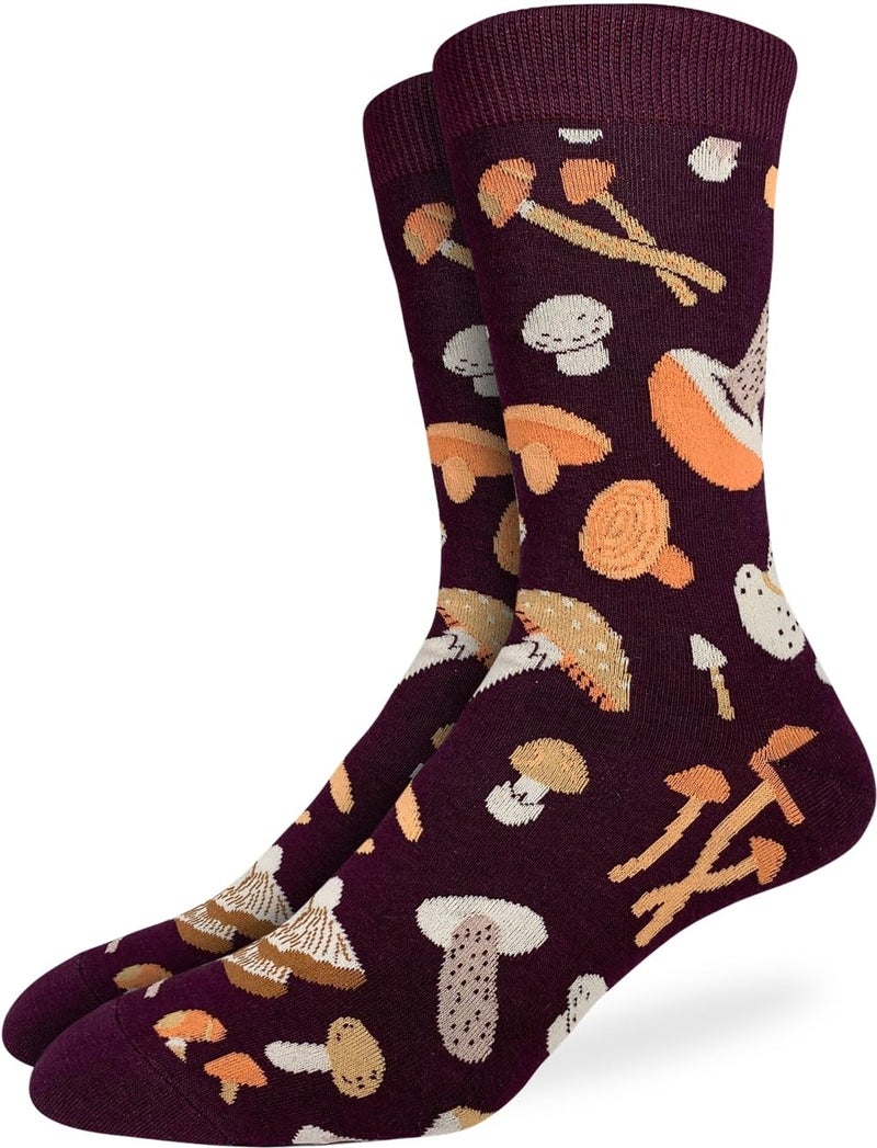 Good Luck Sock Men's Mushroom Socks, Big & Tall, Shoe Size 13-17 - Image 1